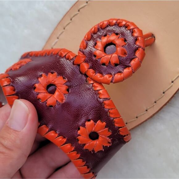 Jack Rogers USC Navajo Sandals in Garnet/Orange size 6 - Picture 4 of 9